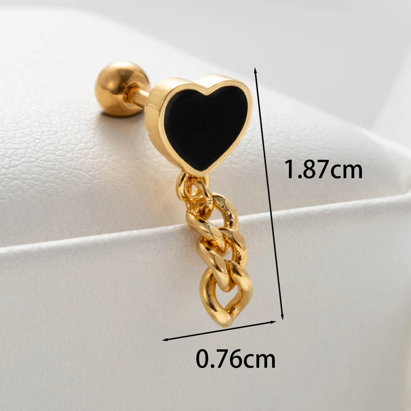 1 Piece Simple Series Classic Heart   Gold Color Women's Dangle Earrings h5 